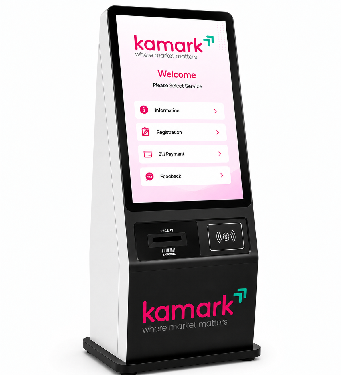 Kamark self-service kiosk machine for businesses